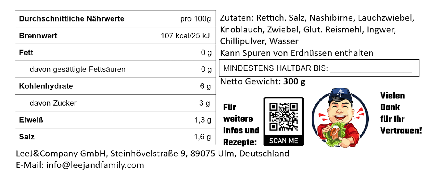 Vorbestellung! Rettich Kimchi (깍두기) - Frisch und knackig! - Kombi Version